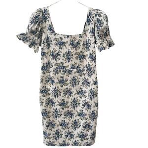Tuckernuck Hyacinth House Dress Ivory Floral Puff Sleeve Medium
